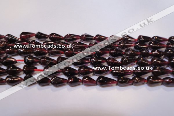 CGA369 15 inches 5*8mm teardrop natural red garnet beads wholesale