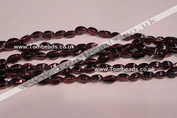 CGA376 15 inches 3*7mm twisted rice natural red garnet beads wholesale