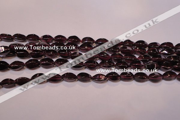 CGA377 15 inches 4*7mm twisted rice natural red garnet beads wholesale