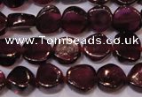 CGA382 15 inches 5mm coin natural red garnet beads wholesale