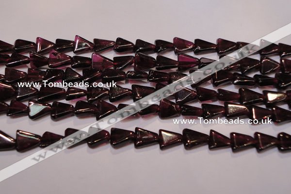 CGA390 15 inches 6*7mm triangle natural red garnet beads wholesale