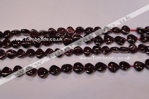 CGA392 15 inches 7*7mm heart natural red garnet beads wholesale