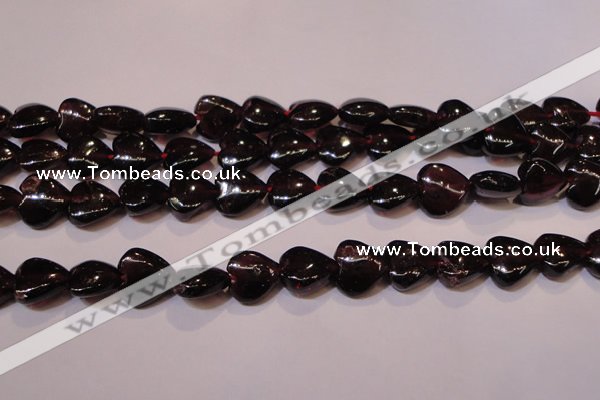 CGA393 15 inches 8*8mm heart natural red garnet beads wholesale