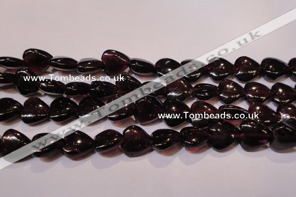 CGA394 15 inches 9*9mm heart natural red garnet beads wholesale