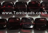 CGA401 15.5 inches 8*8mm square natural red garnet beads wholesale