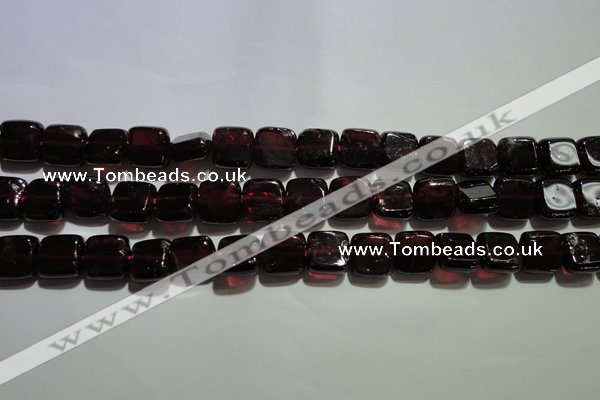 CGA401 15.5 inches 8*8mm square natural red garnet beads wholesale