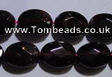 CGA414 15.5 inches 9*12mm faceted oval natural red garnet beads wholesale