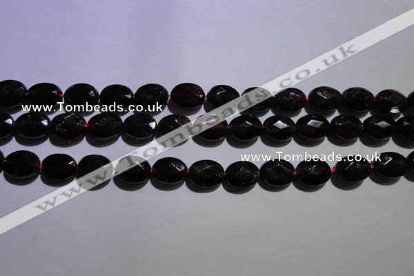 CGA414 15.5 inches 9*12mm faceted oval natural red garnet beads wholesale