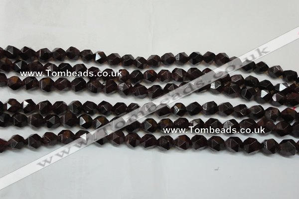 CGA450 15.5 inches 6mm faceted nuggets natural red garnet beads