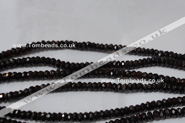 CGA458 15.5 inches 4*6mm faceted rondelle natural red garnet beads