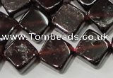 CGA472 15.5 inches 8*8mm diamond natural red garnet beads