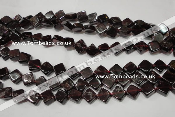 CGA472 15.5 inches 8*8mm diamond natural red garnet beads