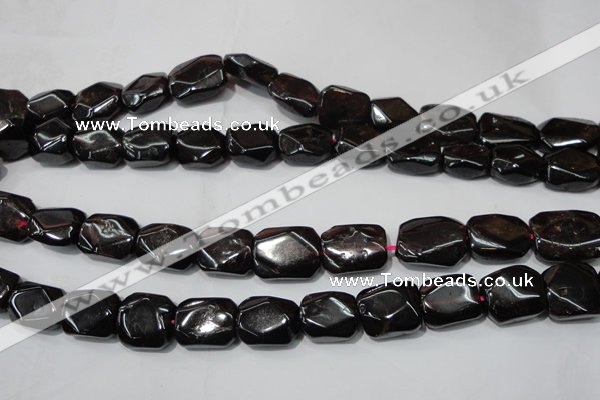 CGA474 15.5 inches 10*14mm – 12*16mm freeform natural red garnet beads