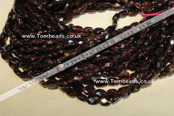 CGA479 15.5 inches 6*8mm faceted oval natural red garnet beads