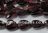 CGA483 15.5 inches 6*8mm faceted flat teardrop natural red garnet beads