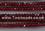 CGA516 15.5 inches 1.5*2.5mm faceted rondelle red garnet beads