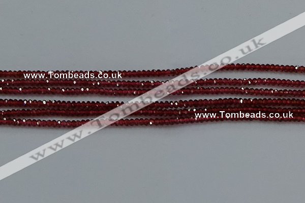 CGA516 15.5 inches 1.5*2.5mm faceted rondelle red garnet beads