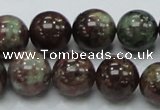 CGA52 15.5 inches 14mm round red green garnet gemstone beads