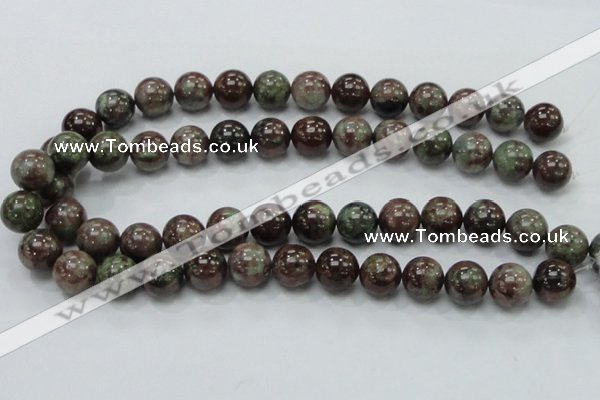 CGA52 15.5 inches 14mm round red green garnet gemstone beads