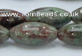 CGA57 15.5 inches 15*30mm rice red green garnet gemstone beads