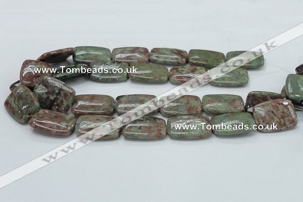 CGA64 15.5 inches 20*30mm rectangle red green garnet gemstone beads