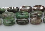 CGA65 15.5 inches 10*14mm oval red green garnet gemstone beads