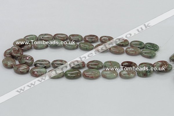 CGA66 15.5 inches 15*20mm oval red green garnet gemstone beads