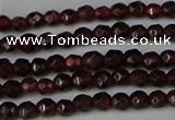 CGA660 15.5 inches 3mm faceted round red garnet beads wholesale