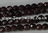 CGA661 15.5 inches 4mm faceted round red garnet beads wholesale