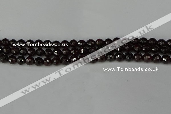 CGA662 15.5 inches 6mm faceted round red garnet beads wholesale