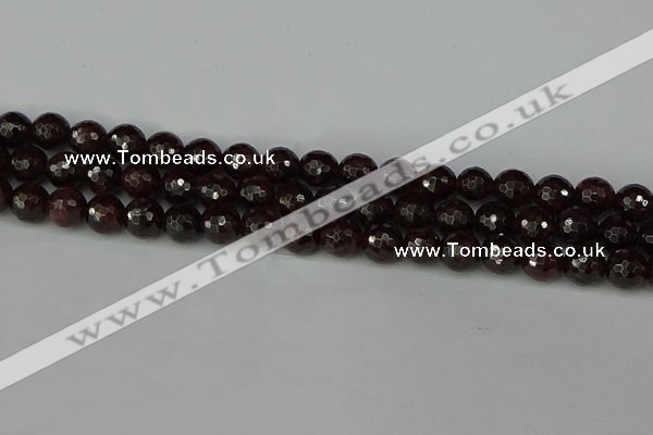 CGA663 15.5 inches 8mm faceted round red garnet beads wholesale