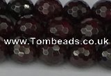 CGA664 15.5 inches 10mm faceted round red garnet beads wholesale