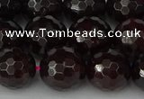 CGA665 15.5 inches 12mm faceted round red garnet beads wholesale