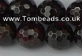 CGA666 15.5 inches 14mm faceted round red garnet beads wholesale