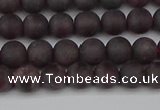 CGA671 15.5 inches 6mm round matte red garnet beads wholesale