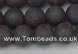 CGA673 15.5 inches 10mm round matte red garnet beads wholesale