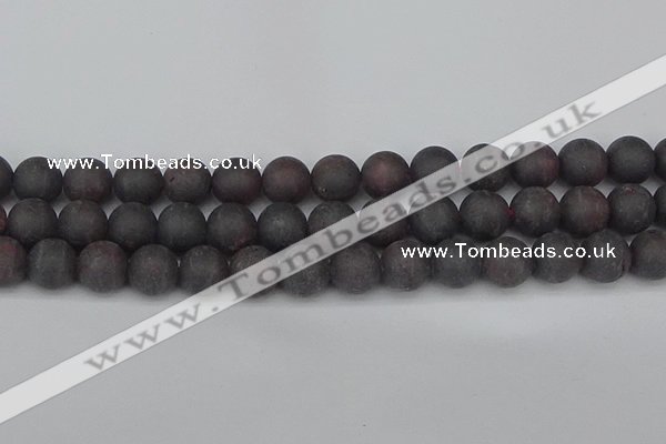 CGA674 15.5 inches 12mm round matte red garnet beads wholesale