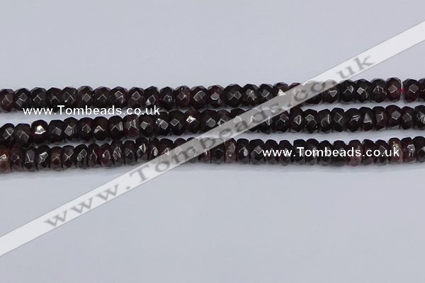 CGA678 15.5 inches 4*7mm faceted rondelle red garnet beads