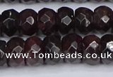 CGA680 15.5 inches 6*11mm faceted rondelle red garnet beads