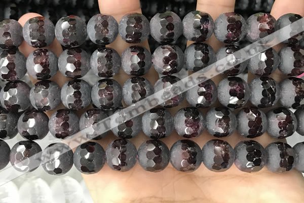 CGA692 15.5 inches 12mm faceted round red garnet beads