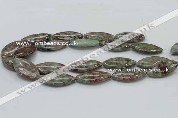 CGA70 15.5 inches 20*40mm horse eye red green garnet gemstone beads