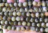 CGA707 15.5 inches 10mm faceted round green garnet beads