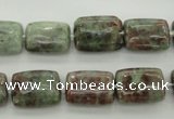 CGA74 15.5 inches 10*14mm rectangle red green garnet gemstone beads