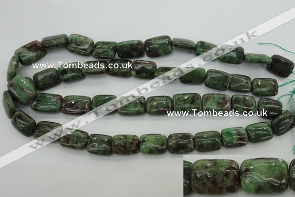 CGA75 15.5 inches 12*16mm rectangle red green garnet gemstone beads