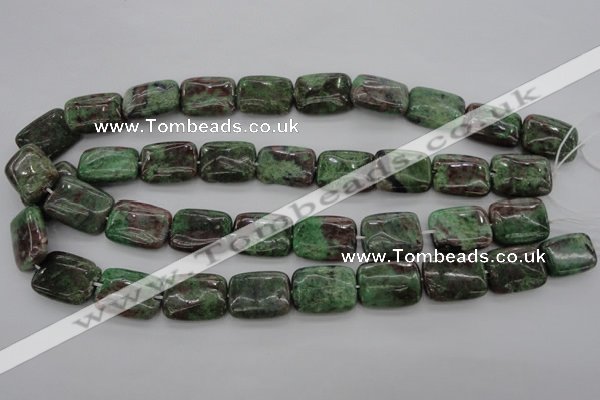 CGA77 15.5 inches 15*20mm rectangle red green garnet gemstone beads