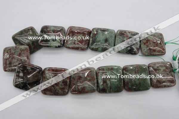 CGA83 15.5 inches 30*30mm square red green garnet gemstone beads