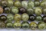 CGA835 15 inches 4mm round green garnet beads