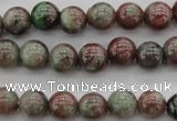 CGA87 15.5 inches 6mm round red green garnet gemstone beads