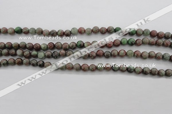 CGA87 15.5 inches 6mm round red green garnet gemstone beads