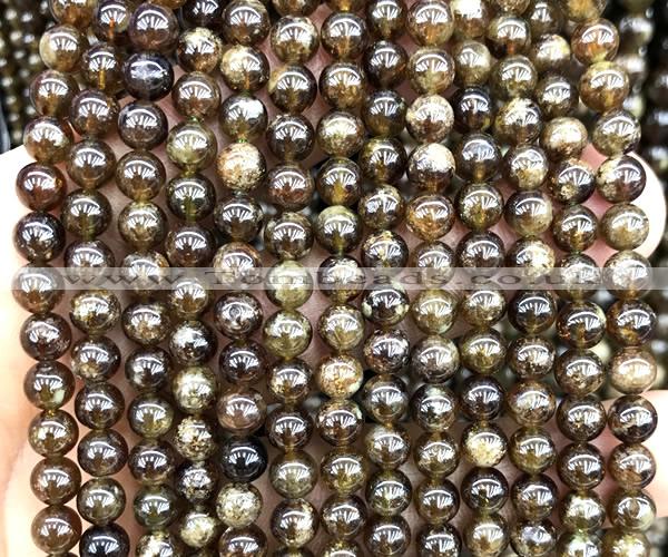 CGA882 15 inches 8mm round green garnet beads wholesale